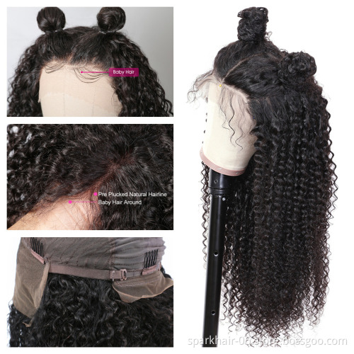 32 34 36 38 40 Inch Brazilian Human Hair Kinky Curly 13x4 13x6 Lace Frontal Wigs,Wholesale Raw Virgin Hair 5x5 Lace Closure Wig